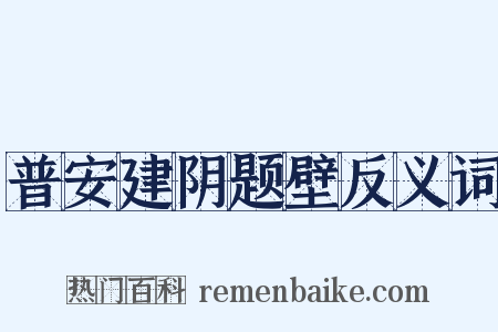 普安建阴题壁反义词是什么意思的图片